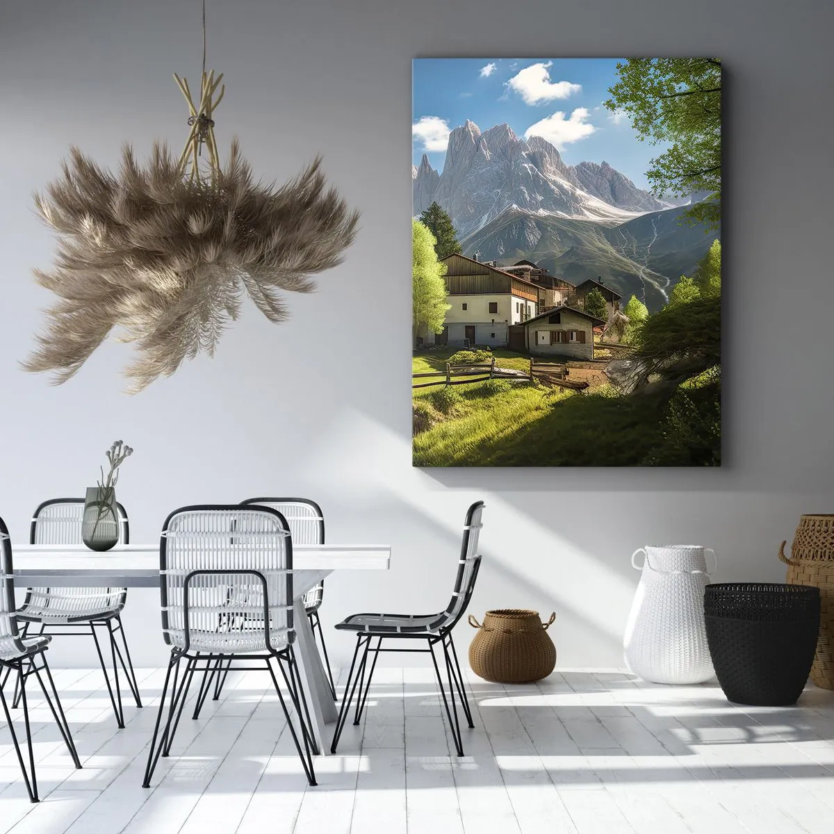 Canvastavla - Bild på duk - Alpin idyll - 55x100 cm