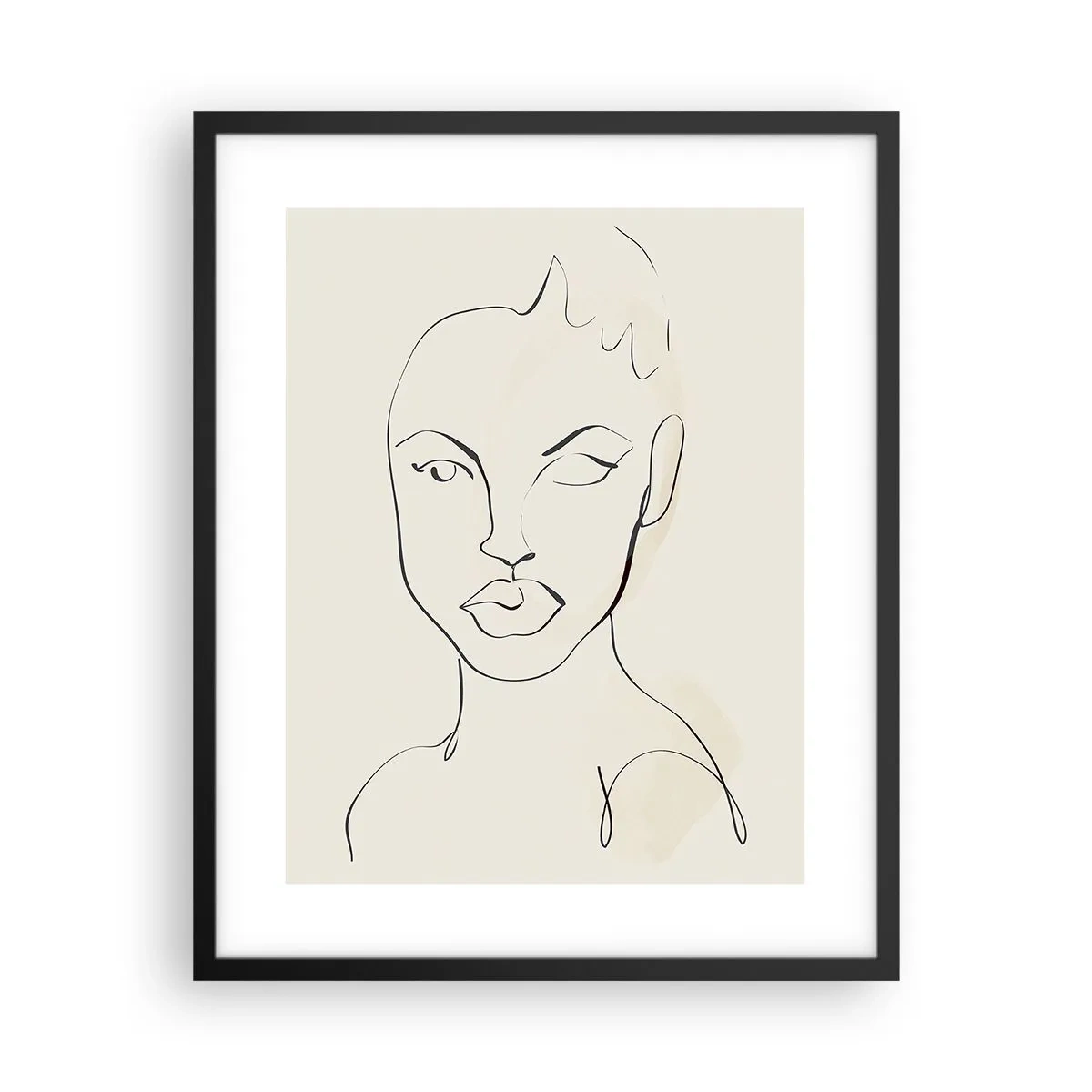 Affisch i svart ram - Sensualitetens kontur - 40x50 cm