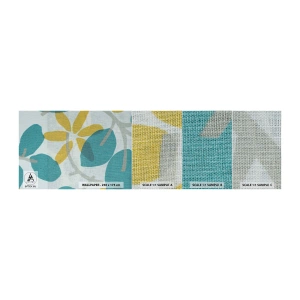 Provbit av fototapet Premium Canvas - Bland azurblå blad - Boho, Blommor, Minimalism - 100x30 cm