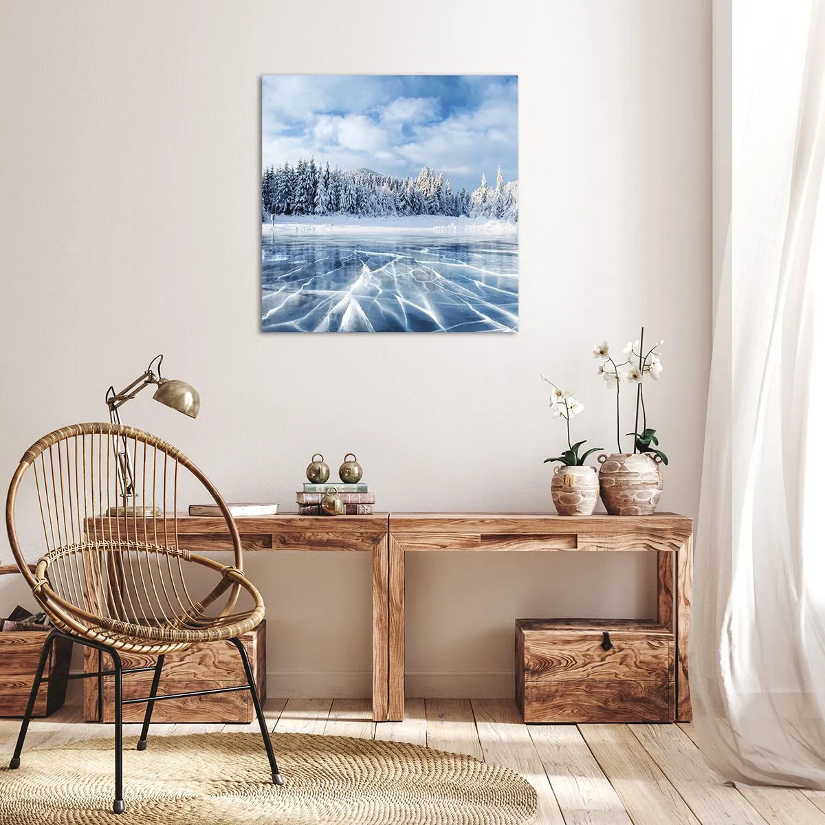 Canvastavla - Bild på duk - Bedårande och kristallisk vy - 50x50 cm