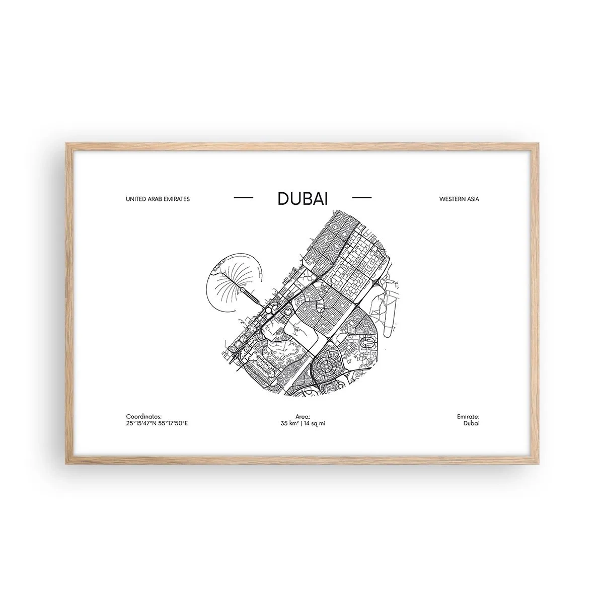 Affisch i ram av ljusek - Dubais anatomi - 91x61 cm
