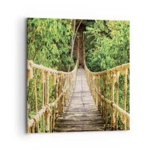 Canvastavla - Bild på duk - Upphängd i grönskan - 70x70 cm