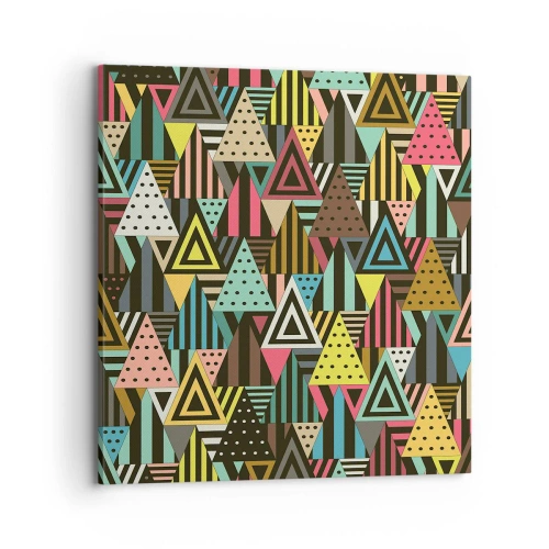 Canvastavla - Bild på duk - Trianglar - 70x70 cm