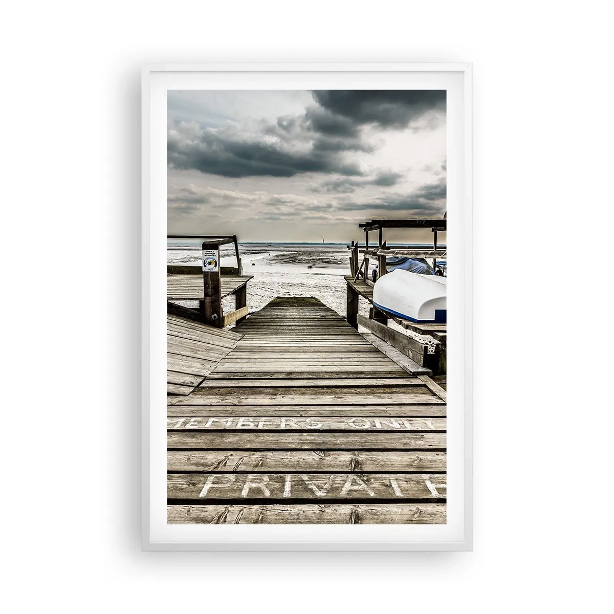 Affisch i vit ram - Stranden i norr - 61x91 cm