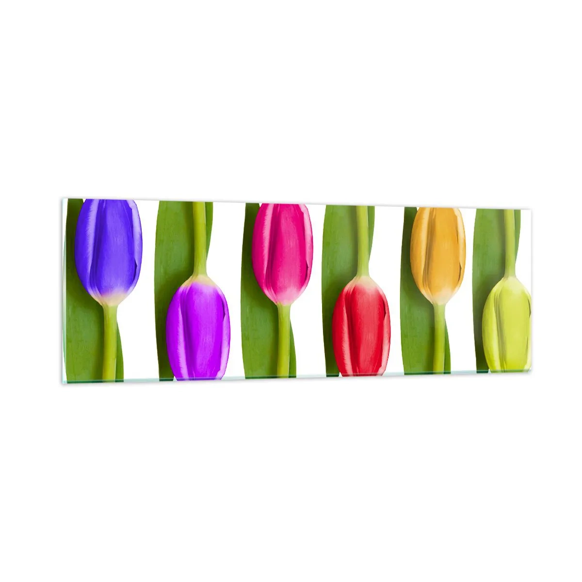 Glastavla - Bild på glas - Regnbågskomposition - 90x30 cm