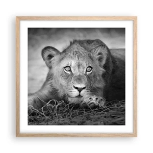Affisch i ram av ljusek - Kunglig valp - 50x50 cm