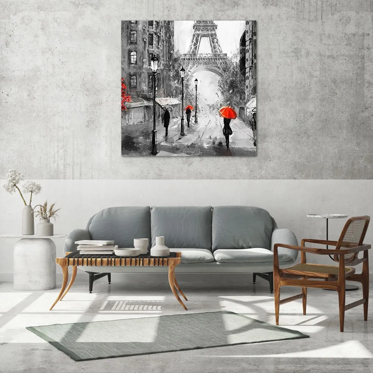 Glastavla - Bild på glas - Alla vägar leder till tornet - 60x60 cm