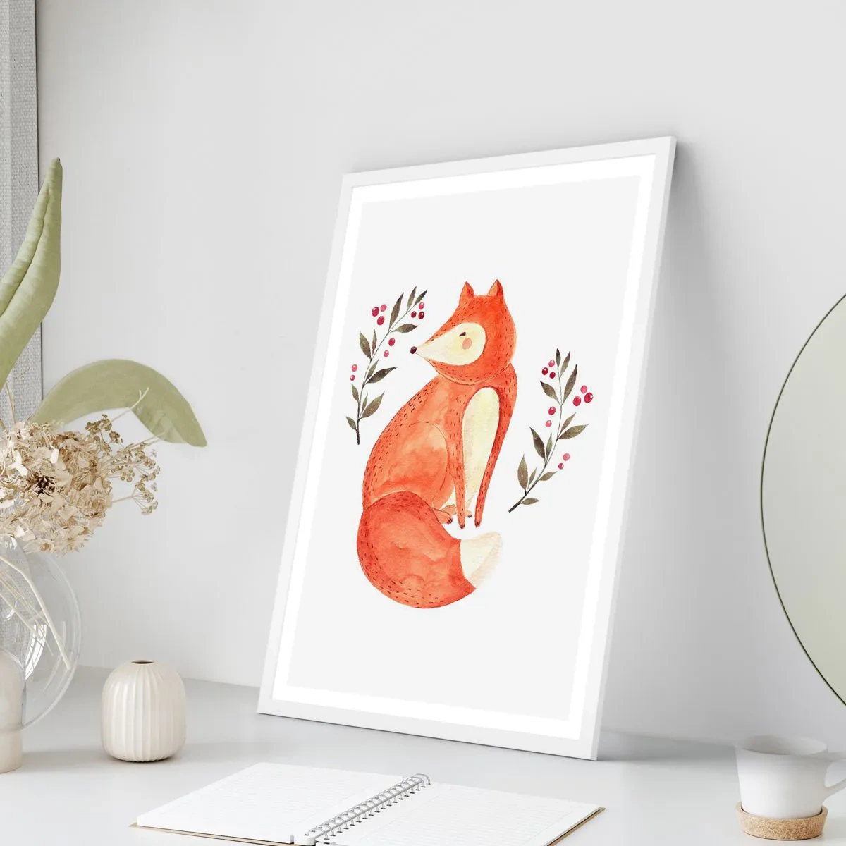 Affisch i vit ram - Liten rödhårig - 70x100 cm