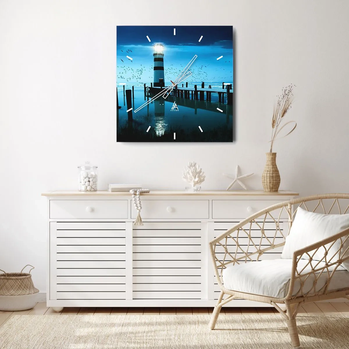 Väggklocka - Klocka på glas - Och du är inte längre rädd för mörkret - 40x40 cm