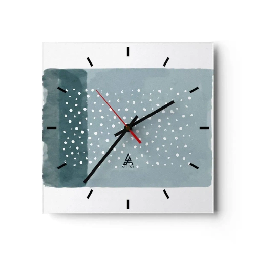 Väggklocka - Klocka på glas - Uppstådda ur det blåa - 40x40 cm
