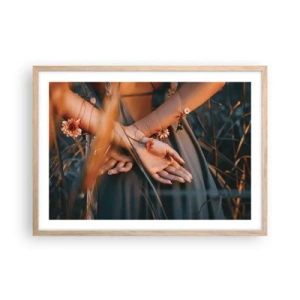 Affisch i ram av ljusek - Bunden till naturen - 70x50 cm
