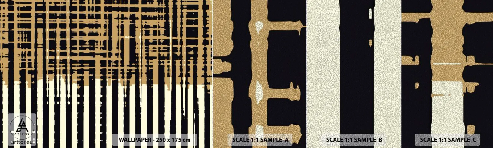 Provbit av fototapet Premium Sand - Arkitektonisk abstraktion - Abstraktion, Bit, Rader - 100x30 cm