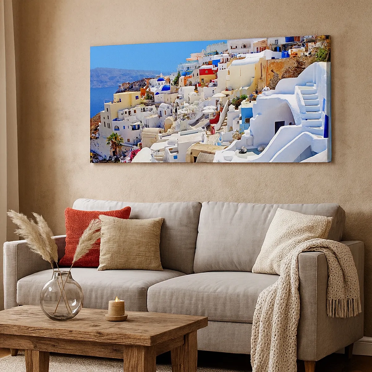 Canvastavla - Bild på duk - En dröm om grekisk sommar - 30x30 cm