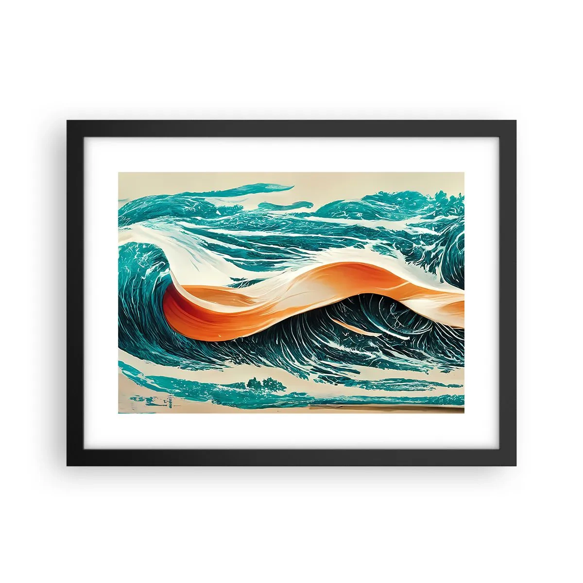 Affisch i svart ram - Surfarens dröm - 40x30 cm