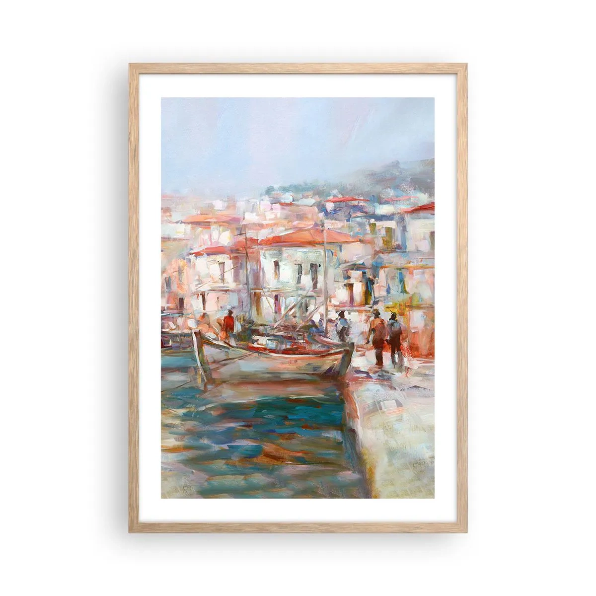 Affisch i ram av ljusek - Pastellfärgad semester - 50x70 cm