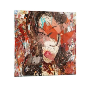 Glastavla - Bild på glas - Ingen vet på riktigt hurdan du är - 50x50 cm