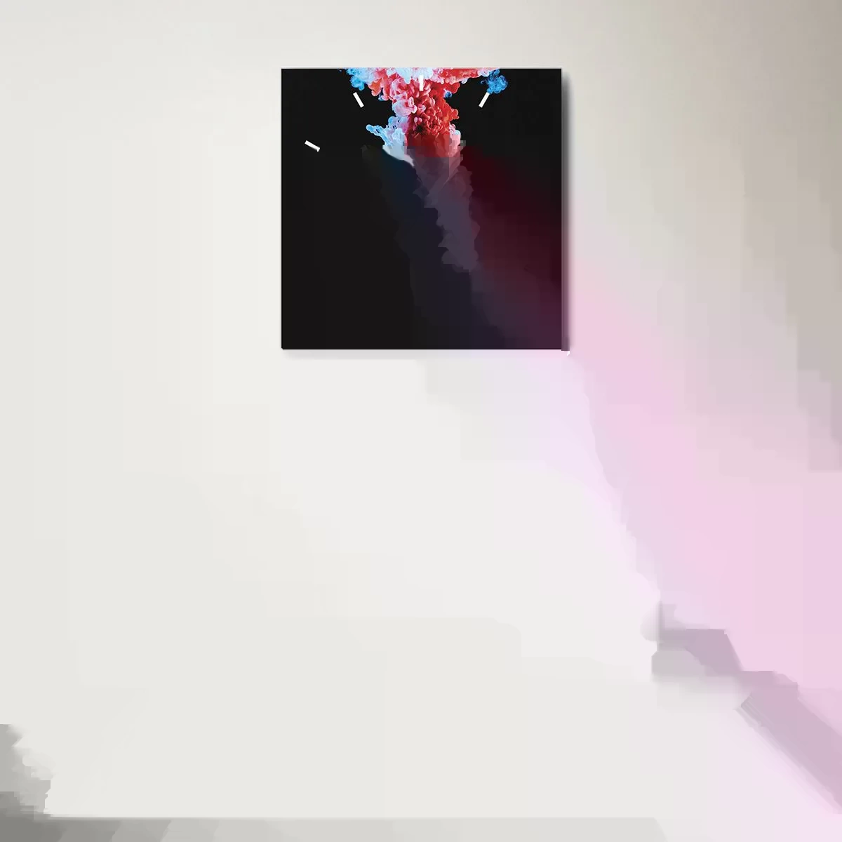 Väggklocka - Klocka på glas - Fullt blommande - 40x40 cm