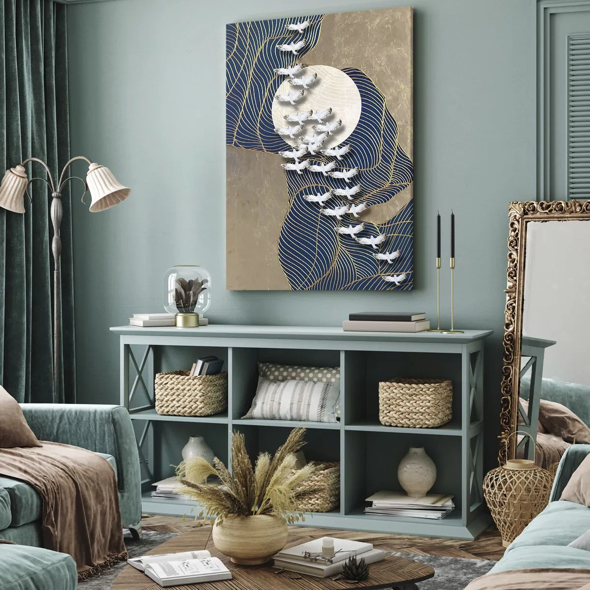 Canvastavla - Bild på duk - Frihet, vandring, gemenskap - 65x120 cm