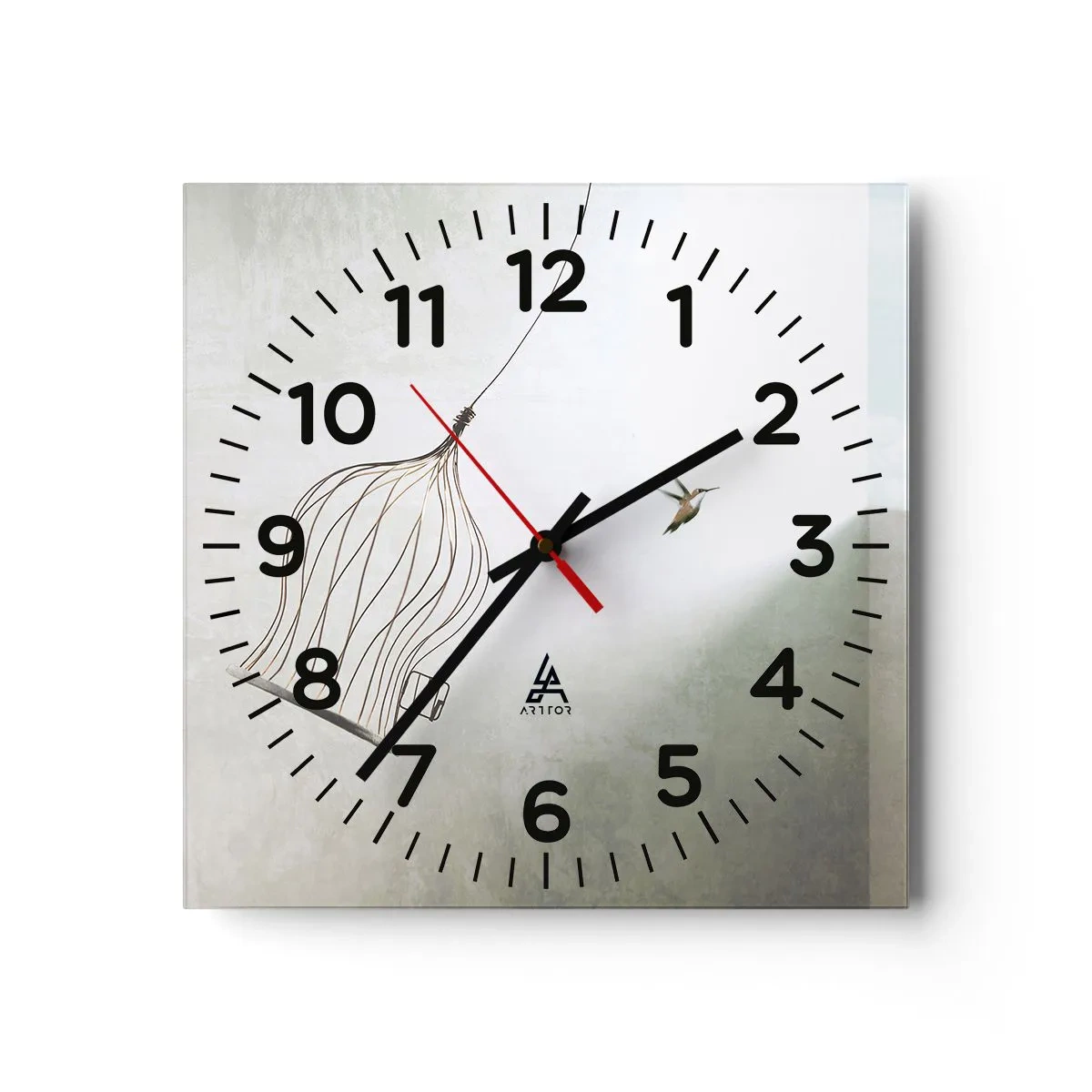 Väggklocka - Klocka på glas - I sitt esse - 40x40 cm