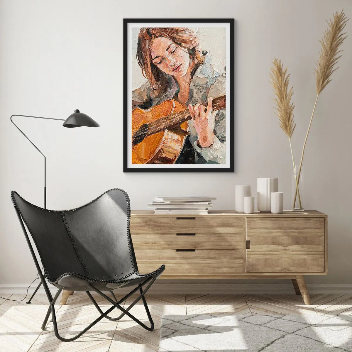 Affisch i svart ram - Konsert för gitarr och en flickas hjärta - 61x91 cm