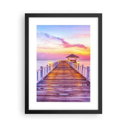 Affisch i svart ram - Kvällens lila-guld tystnad - 30x40 cm