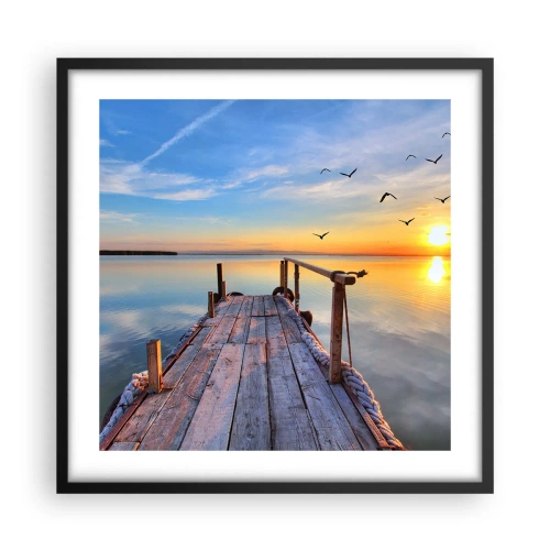 Affisch i svart ram - Gå mot solen - 50x50 cm