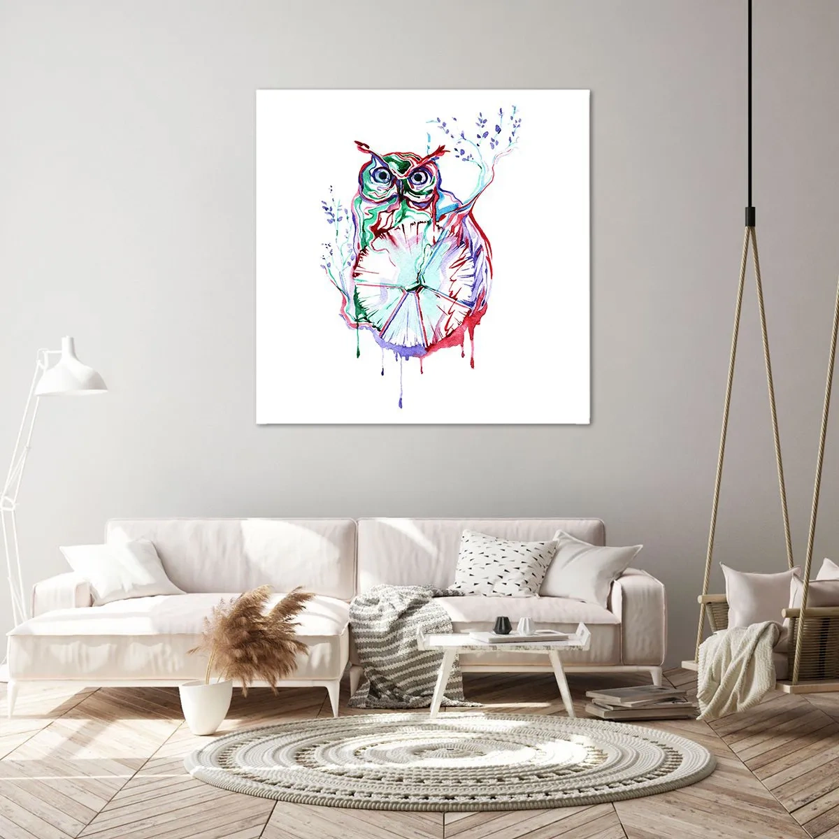 Canvastavla - Bild på duk - Klok ur naturen - 70x70 cm