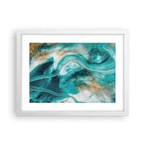 Affisch i vit ram - Guldflod - 40x30 cm