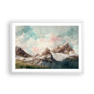 Affisch i vit ram - Steniga blad - 70x50 cm