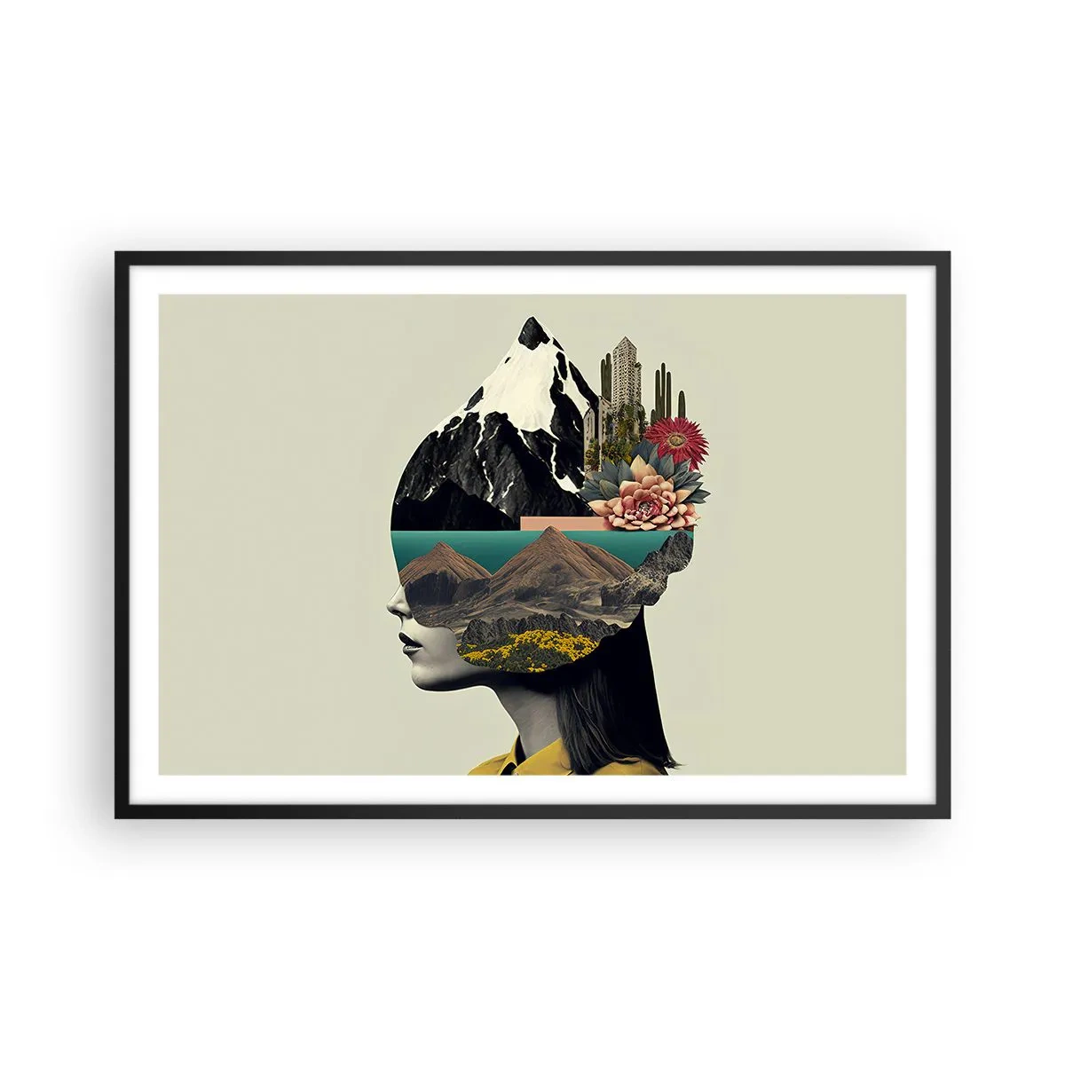 Affisch i svart ram - Kvinnan - alltid ett mysterium - 91x61 cm