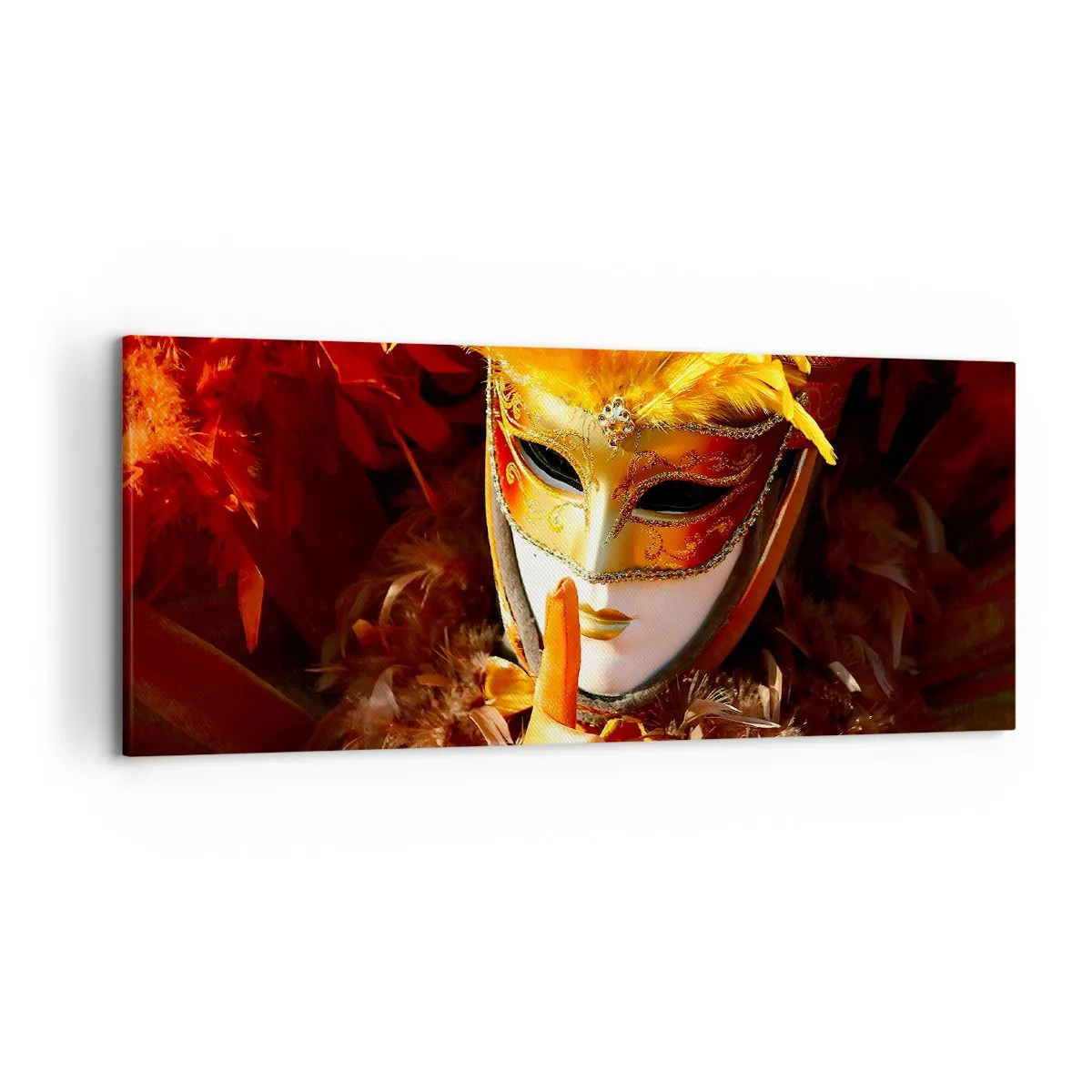 Canvastavla - Bild på duk - Hemligheten är en del av spelet - 120x50 cm