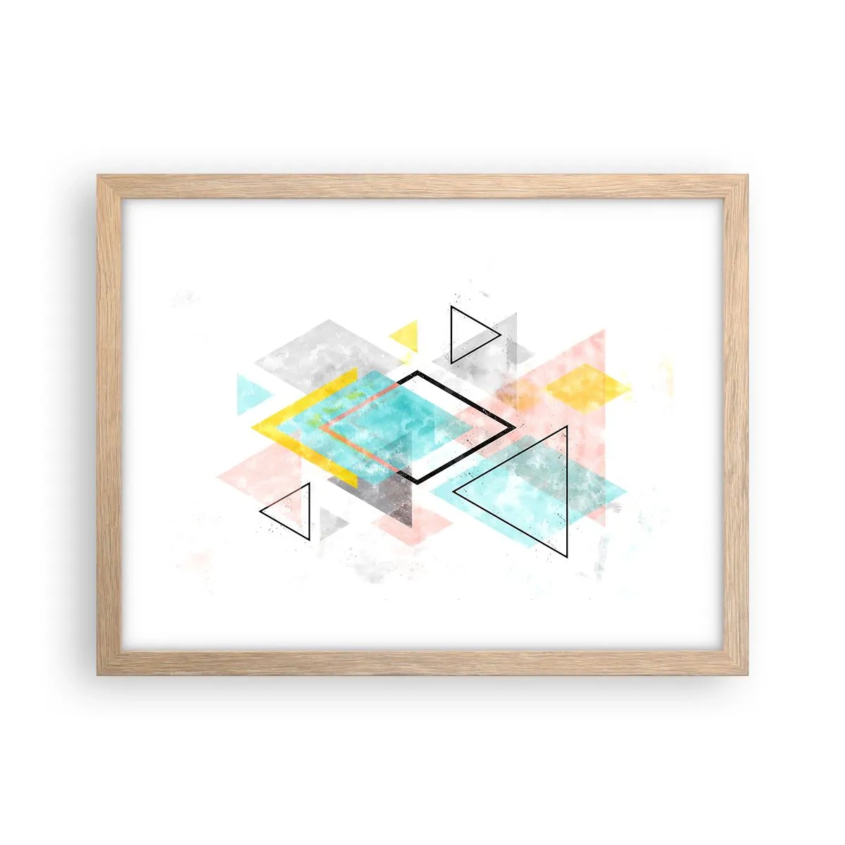 Affisch i ram av ljusek - Geometriskt spel - 40x30 cm