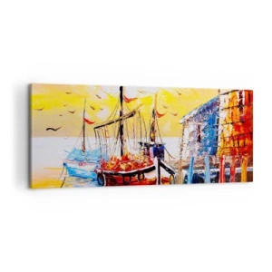 Canvastavla - Bild på duk - Lycklig återresa - 100x40 cm