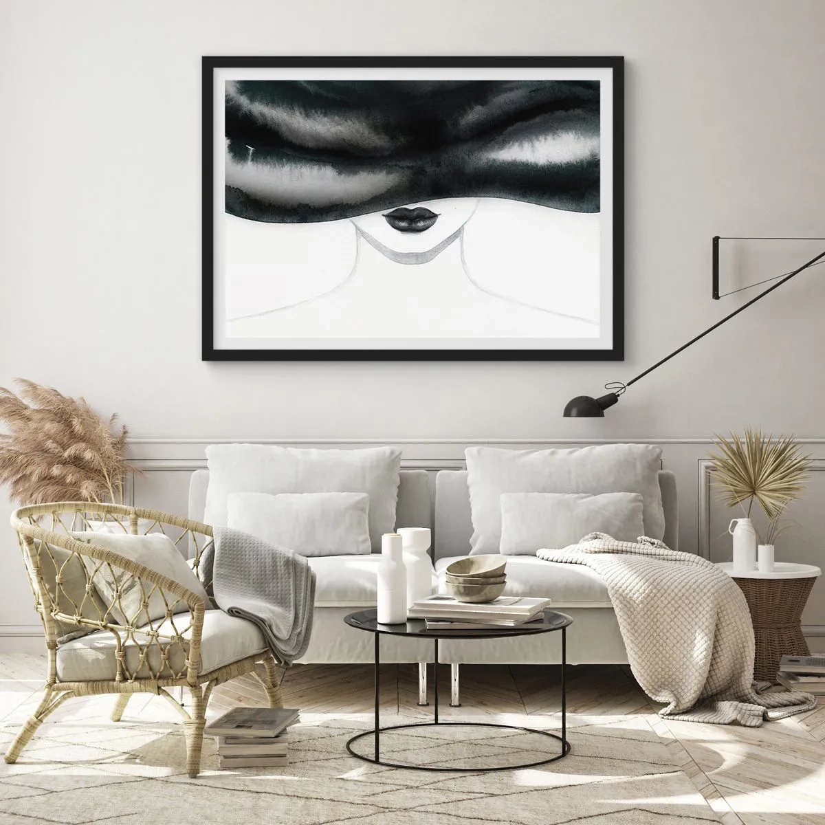 Affisch i svart ram - Sensuell hemlighet - 100x70 cm