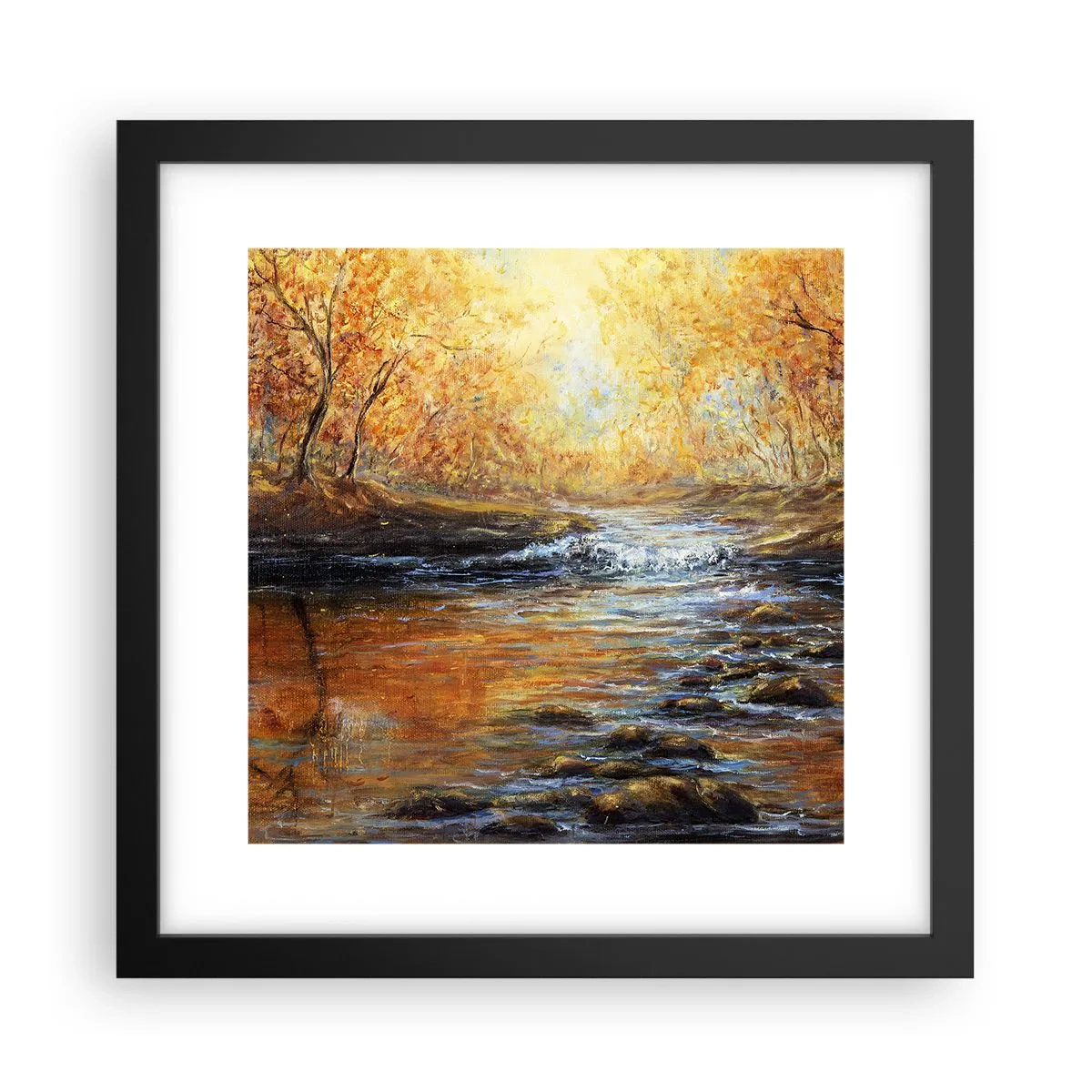 Affisch i svart ram - Gyllene bäck - 30x30 cm