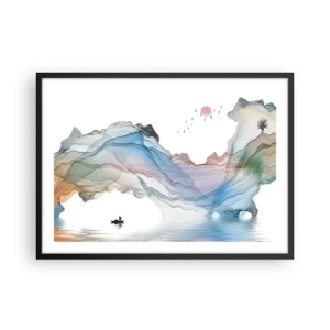 Affisch i svart ram - Mot kristallfjäll - 70x50 cm