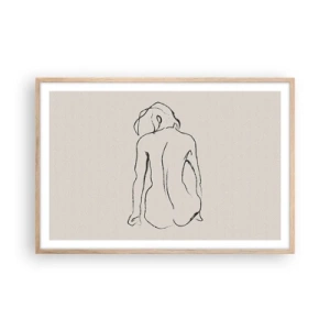 Affisch i ram av ljusek - Naken flicka - 91x61 cm
