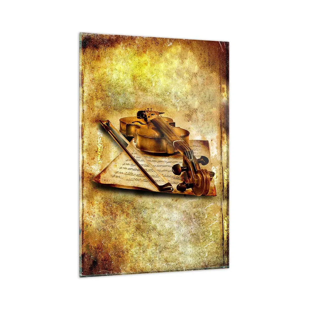 Glastavla - Bild på glas - Violspelare sökes nu - 80x120 cm