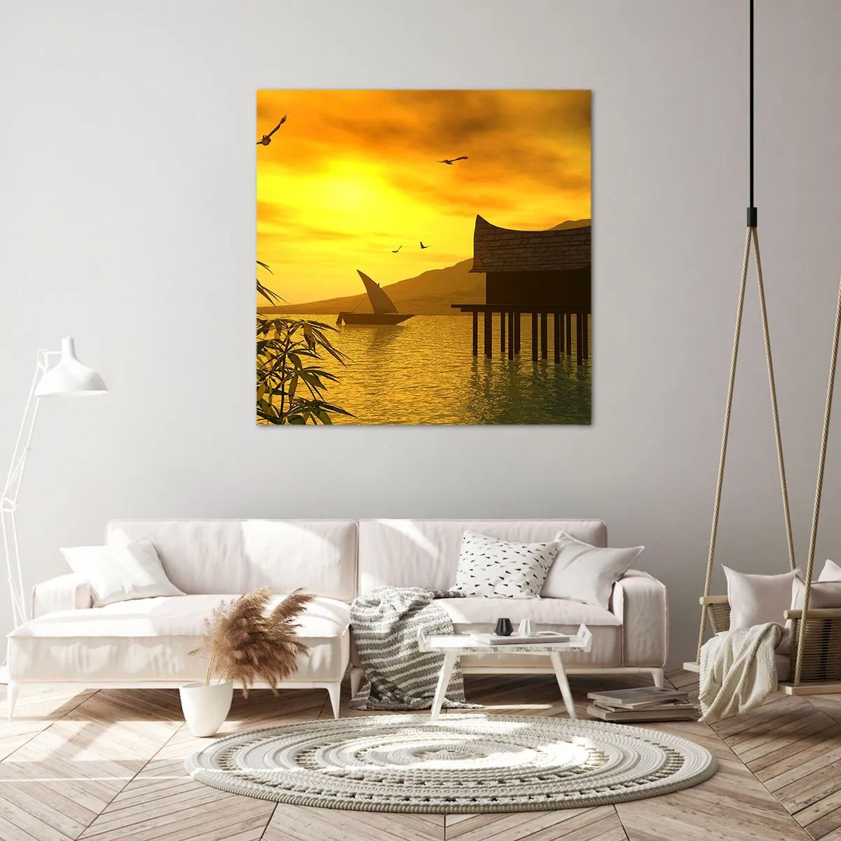 Canvastavla - Bild på duk - Efterlängtad ro - 40x40 cm