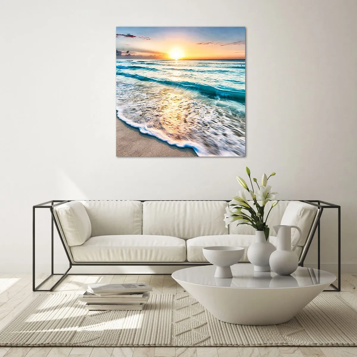 Glastavla - Bild på glas - Vy värd besväret - 70x70 cm