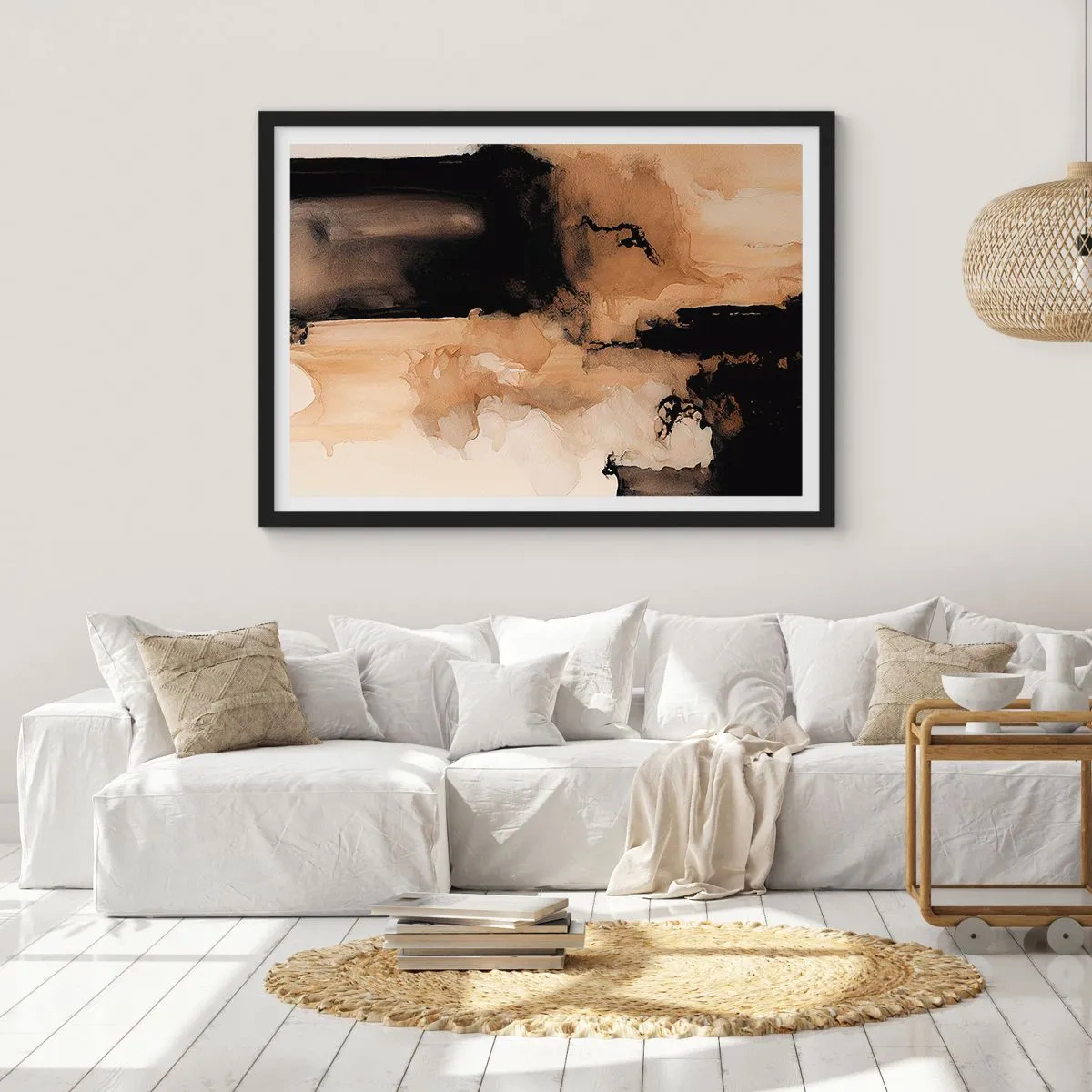 Affisch i svart ram - Intrigerande abstraktion - 70x50 cm