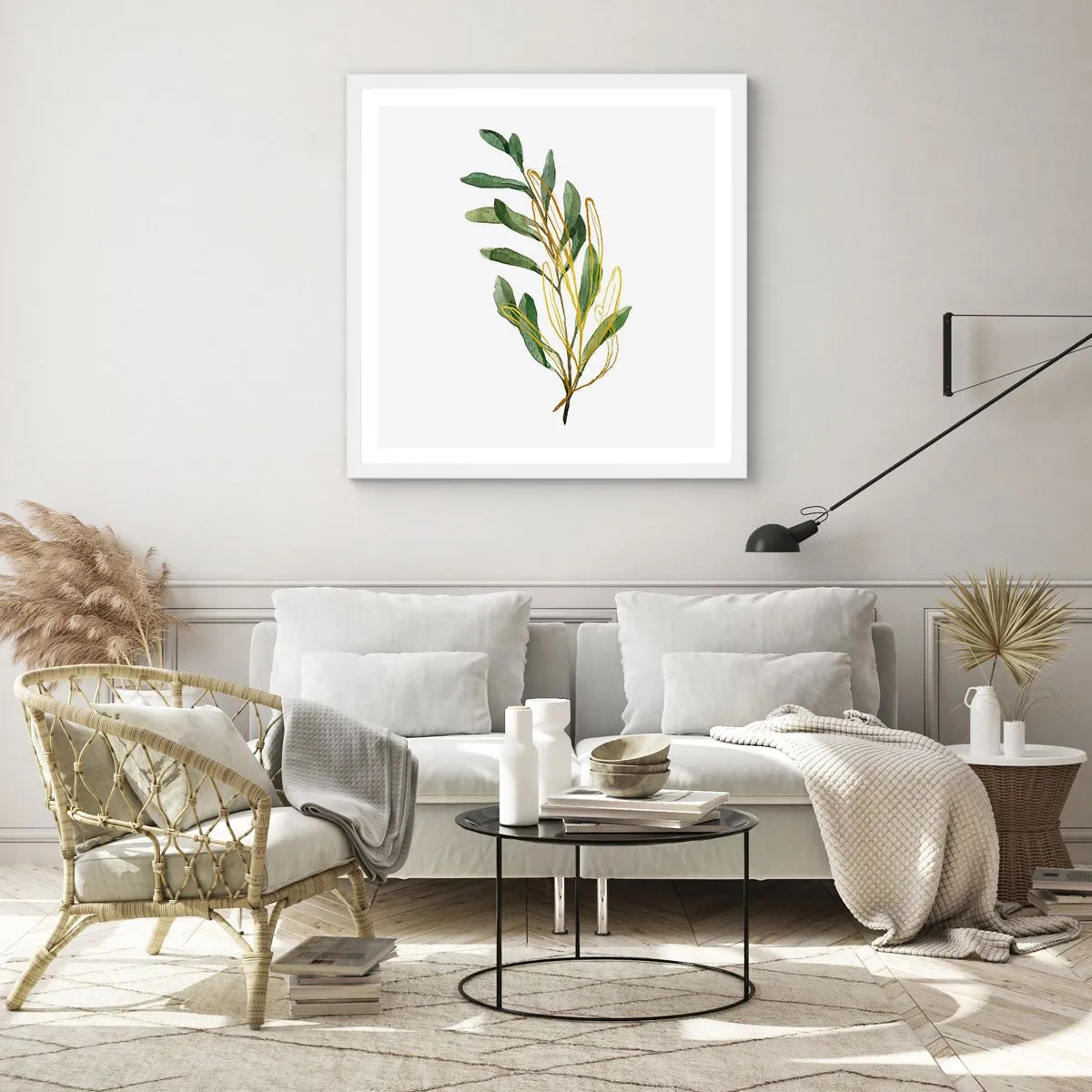 Affisch i vit ram - Allt som är gott - 60x60 cm