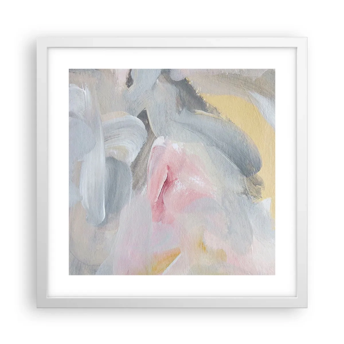 Affisch i vit ram - I en pastellfärgad värld - 40x40 cm