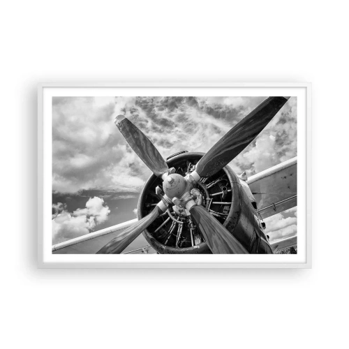Affisch i vit ram - Luftrummets härskare - 91x61 cm