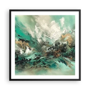 Affisch i svart ram - Smaragdsvart bränna - 60x60 cm