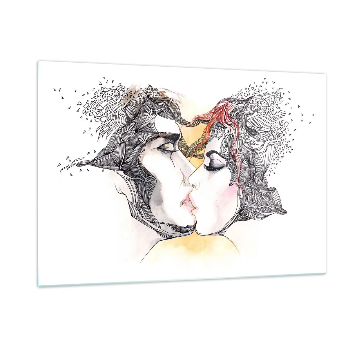 Glastavla - Bild på glas - Världen existerar inte - 120x80 cm