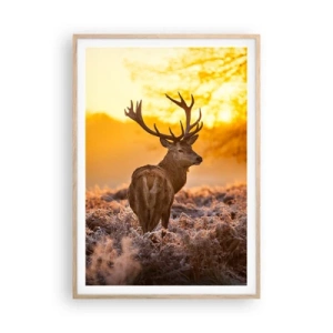 Affisch i ram av ljusek - Höstskogens kung - 70x100 cm