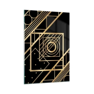Glastavla - Bild på glas - Gyllene geometri - 80x120 cm