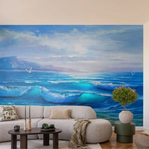 Fototapet Premium Canvas - Stillande - Abstraktion, Hav, Grafik - 350x256 cm
