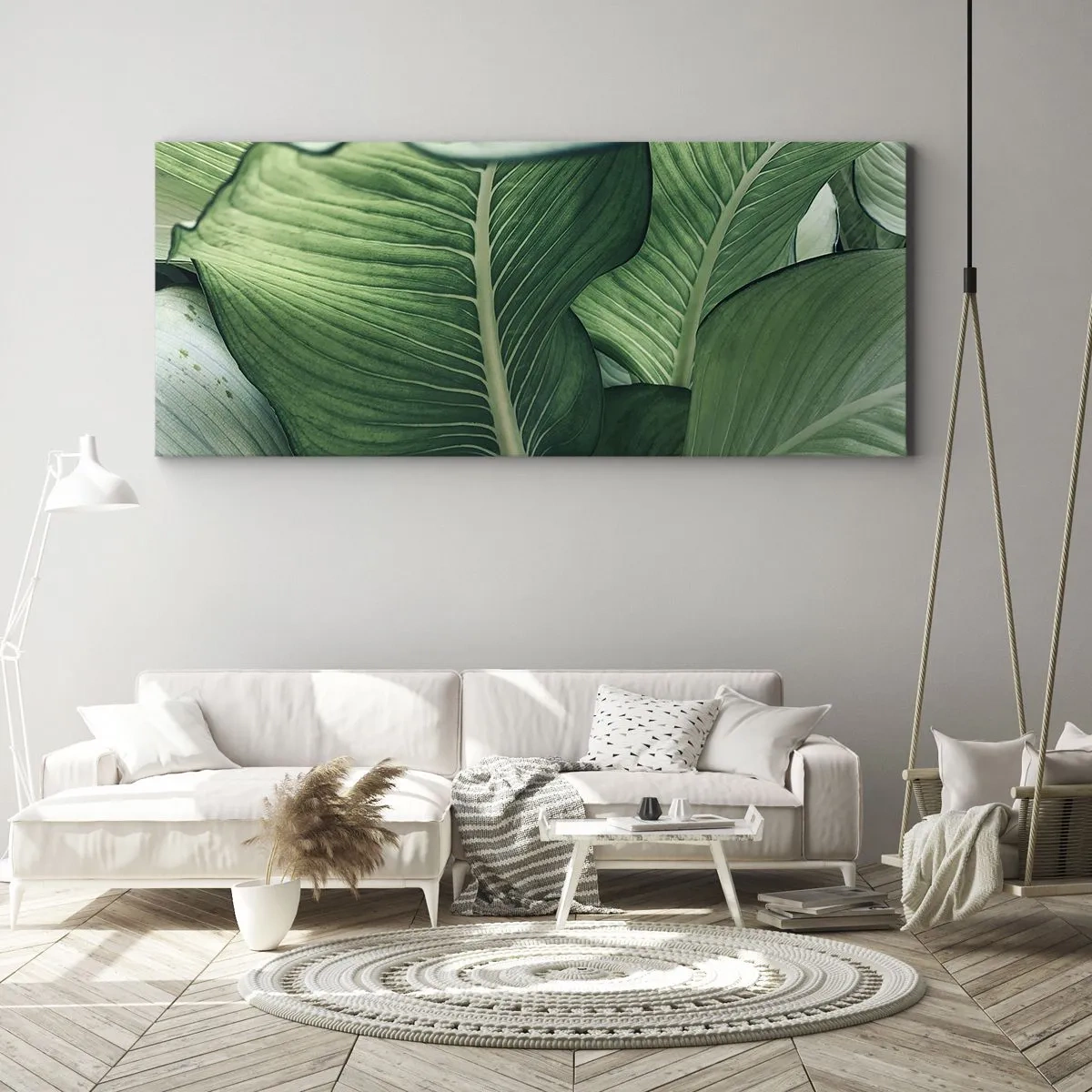 Canvastavla - Bild på duk - Livet intensivt grönt - 100x40 cm